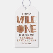 Waterverf Rustic Wood Wild Eén Baby shower Cadeaulabel (Voorkant)