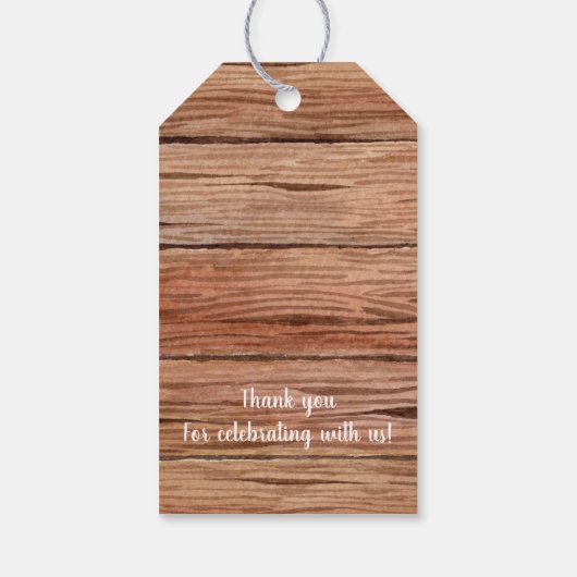 Waterverf Rustic Wood Wild Eén Baby shower Cadeaulabel (Achterkant)