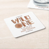 Waterverf Rustic Wood Wild Eén Baby shower Kartonnen Onderzetters (Schuin)