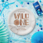 Waterverf Rustic Wood Wild Eén Baby shower Papieren Bordje (Feest)