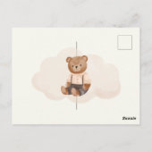 Waterverf Rustiek Beer Baby shower Briefkaart (Achterkant)