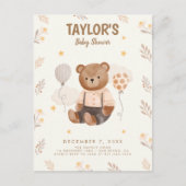 Waterverf Rustiek Beer Baby shower Briefkaart (Voorkant)