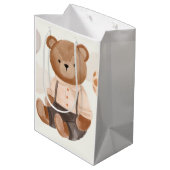 Waterverf Rustiek Beer Baby shower Medium Cadeauzakje (Achterkant Gekanteld)