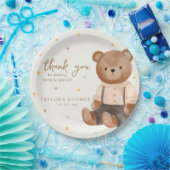 Waterverf Rustiek Beer Baby shower Papieren Bordje (Feest)