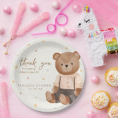 Waterverf Rustiek Beer Baby shower Papieren Bordje (Feest)