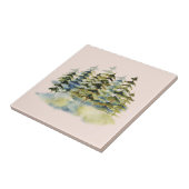Waterverf rustiek dennenbos tegeltje (Zijkant)