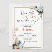 waterverf rustiek een beetje pompoen baby shower kaart (Voorkant)