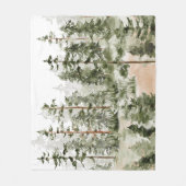 Waterverf rustiek groen bos fleece deken (Voorkant)