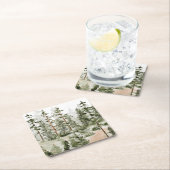 Waterverf rustiek groen bos kartonnen onderzetters (Insitu)