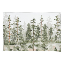 Waterverf rustiek groen bos kussensloop