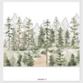 Waterverf rustiek groen bos sticker (Vel)