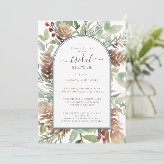 Waterverf rustiek groen koppels Vrijgezellenfeest Kaart (Staand voorkant)