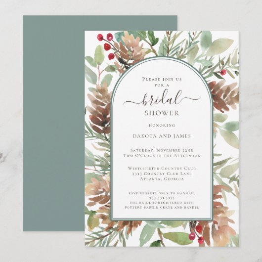 Waterverf rustiek groen koppels Vrijgezellenfeest Kaart (Voorkant / Achterkant)