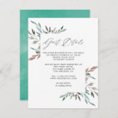 Waterverf rustiek groen winter gastgegevens informatiekaartje (Voorkant / Achterkant)