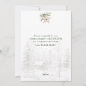 Waterverf Rustiek Potted Christmas Tree Business Feestdagenkaart (Achterkant)