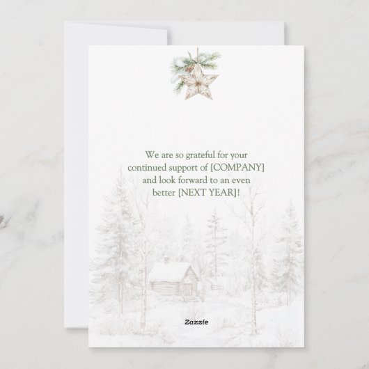 Waterverf Rustiek Potted Christmas Tree Business Feestdagenkaart (Achterkant)