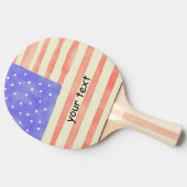 Waterverf rustiek VS Amerikaanse vlag Aangepaste t Tafeltennisbatje (Zijkant)