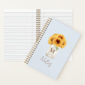 Waterverf Rustiek Zonnebloem Boeket in Mason Jar Notitieboek (Binnen)