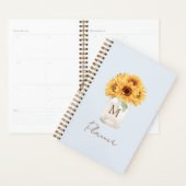 Waterverf Rustiek Zonnebloem Boeket in Mason Jar Planner (Display)