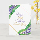 Waterverf rustieke 50ste bruiloft Jubileum Kaart (Gele Bloem)