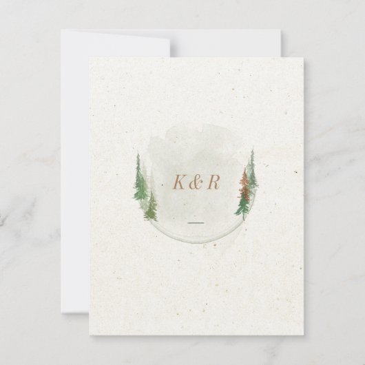 Waterverf rustieke berg bruiloft menu Kaart (Achterkant)