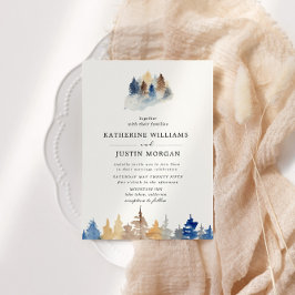 Waterverf rustieke berg bruiloft uitnodiging