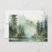 Waterverf rustieke berg Lake bos bruiloft RSVP Kaartje (Achterkant)