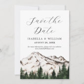 Waterverf rustieke bergen sparen de datum save the date (Voorkant)