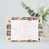 Waterverf rustieke bloemen bruiloft details info informatiekaartje (Staand voorkant)