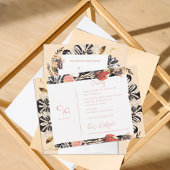 Waterverf rustieke bloemen bruiloft details info informatiekaartje