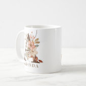 Waterverf Rustieke Bloemen Letter A Koffiemok (Voorkant links)