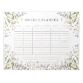 Waterverf rustieke bloemen weekplanner notitieblok (Voorkant)