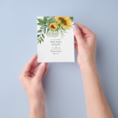 Waterverf Rustieke Boheemse Zonnebloem Bruiloft Flyer (Hand)