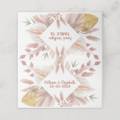 waterverf rustieke boho pampasgras bruiloft  plaatskaartje (Buitenkant ongevouwen)