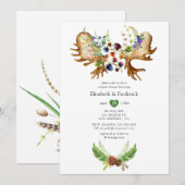 Waterverf Rustieke Bos Bruidsdouche Kaart (Voorkant / Achterkant)