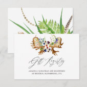 Waterverf Rustieke Bos Bruiloft Cadeau Registratie Informatiekaartje (Voorkant / Achterkant)