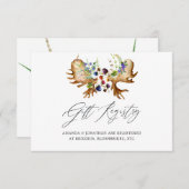 Waterverf rustieke bos bruiloft geschenk register informatiekaartje (Voorkant / Achterkant)