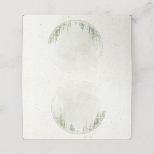 Waterverf Rustieke bos pijnbomen plaats Plaatskaartje (Buitenkant ongevouwen)