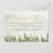 Waterverf Rustieke bospijnbomen die het goed wense Informatiekaartje (Voorkant)