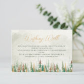 Waterverf Rustieke bospijnbomen die het goed wense Informatiekaartje (Staand voorkant)