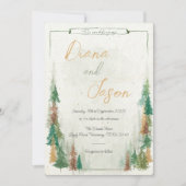 Waterverf Rustieke bospijnbomen Kaart (Voorkant)