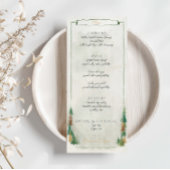 Waterverf Rustieke bospijnbomen Menu Kaart