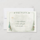 Waterverf Rustieke bospijnbomen RSVP Kaartje (Voorkant)