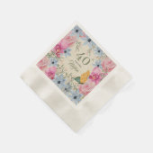 Waterverf rustieke botanische 40e verjaardag servet (Hoek)