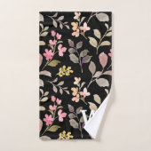 Waterverf Rustieke Botanische Bladeren Monogram  Bad Handdoek (Handdoek)