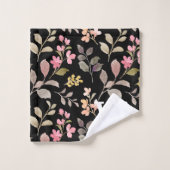 Waterverf Rustieke Botanische Bladeren Monogram  Bad Handdoek (Wasdoekje)