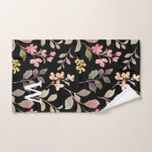 Waterverf Rustieke Botanische Bladeren Monogram  Bad Handdoek (Handdoek)