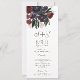 Waterverf Rustieke Botanische Flora Boeket - Menu
