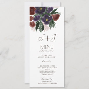 Waterverf Rustieke Botanische Flora Boeket - Menu