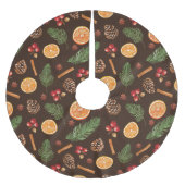 Waterverf Rustieke Botanische Patroon Kerst Kerstboom Rok (Voorkant)